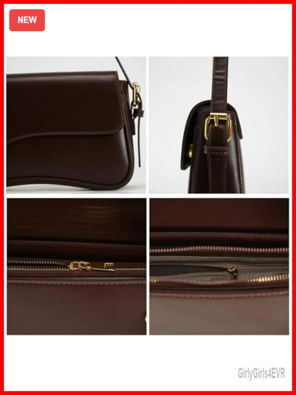 PU Leather Hobo Shoulder Bag Women Trendy Purse Removable Strap Saddle